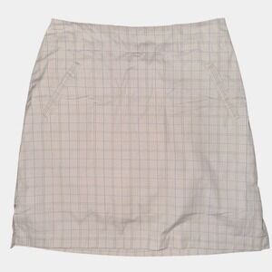 Line Up Womens Tan Plaid Golf Skort Size 6 Side Zip Cotton Stretch Activewear